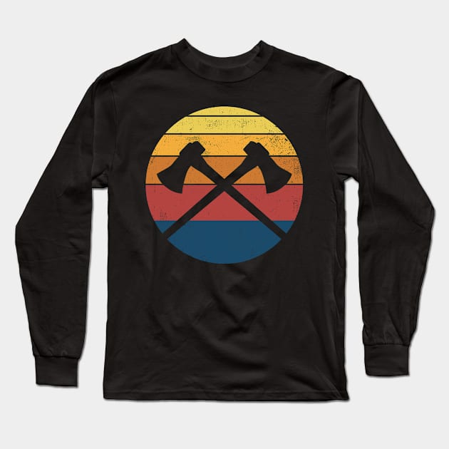 Ax throwing ax throwing ax retro Long Sleeve T-Shirt by KAWAIITEE